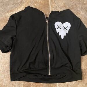 Two Piece Crop Hoodie and Shorts Set